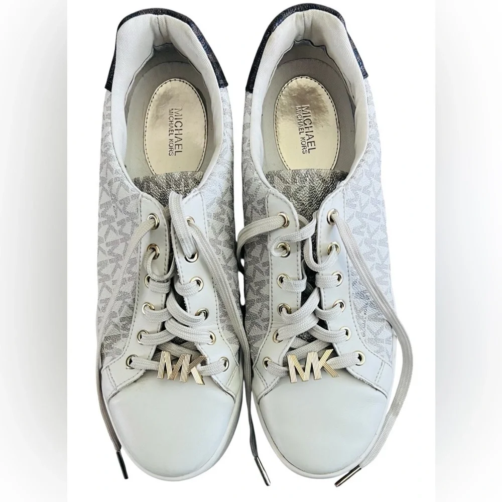 Michael Kors Cream & White Sneakers Classic Design